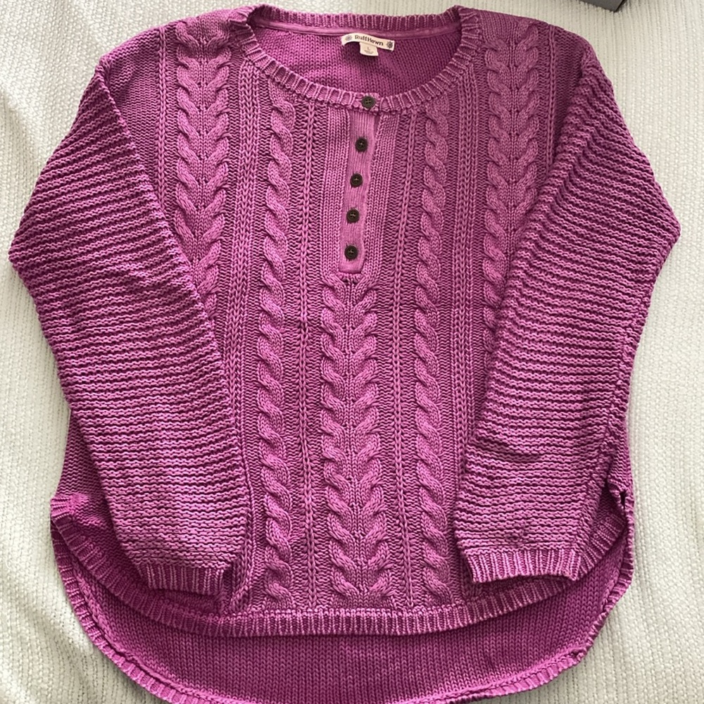 RuffHewn Plum Cable Knit Sweater Women’s  Size Large
